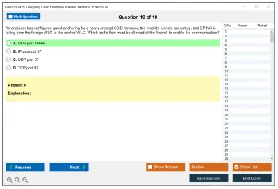 Cisco 300-425 Designing Cisco Enterprise Wireless Networks (ENWLSD) Practice test exam simulator test engine exam Prep practice test questions answers Image 10