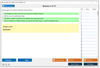 Splunk SPLK-1001 Splunk Core Certified User Practice test exam simulator test engine exam Prep practice test questions answers Image 2
