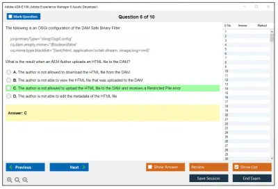 Adobe AD0-E100 Adobe Experience Manager 6 Assets Developer Practice test exam simulator test engine exam Prep practice test questions answers Image 6