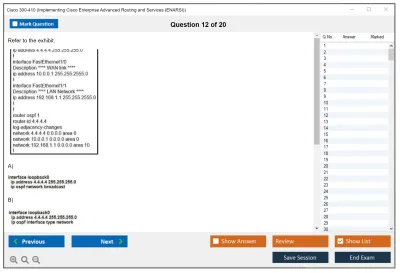 Cisco 300-410 Implementing Cisco Enterprise Advanced Routing and Services (300-410 ENARSI) Practice test exam simulator test engine exam Prep practice test questions answers Image 12