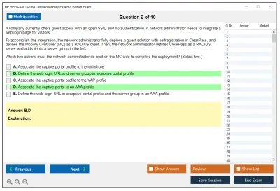 HP HPE6-A48 Aruba Certified Mobility Expert 8 Written Exam Practice test exam simulator test engine exam Prep practice test questions answers Image 2