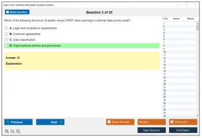 Isaca CISA Certified Information Systems Auditor Practice test exam simulator test engine exam Prep practice test questions answers Image 3