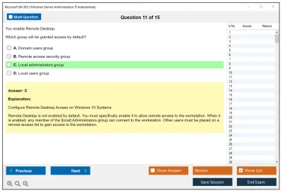 Microsoft 98-365 Windows Server Administration Fundamentals Practice test exam simulator test engine exam Prep practice test questions answers Image 11