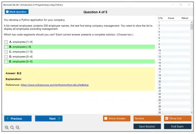 Microsoft 98-381 Introduction to Programming Using Python Practice test exam simulator test engine exam Prep practice test questions answers Image 4