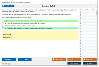 Microsoft MB-901 Microsoft Dynamics 365 Fundamentals Practice test exam simulator test engine exam Prep practice test questions answers Image 5
