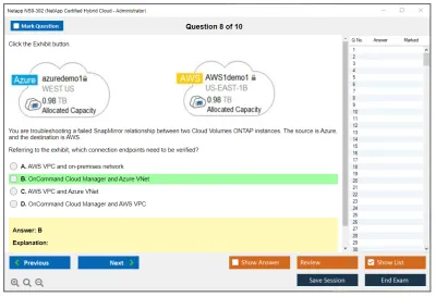 Netapp NS0-302 NetApp Certified Hybrid Cloud Administrator Practice test exam simulator test engine exam Prep practice test questions answers Image 8