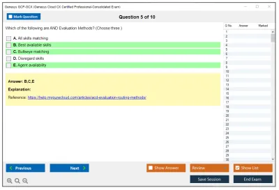 Genesys GCP-GCX Genesys Cloud CX Certified Professional - Consolidated Exam Practice test exam simulator test engine exam Prep practice test questions answers Image 5