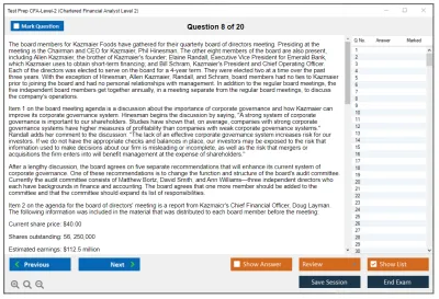 Test Prep CFA-Level-2 Chartered Financial Analyst Level 2 Practice test exam simulator test engine exam Prep practice test questions answers Image 8