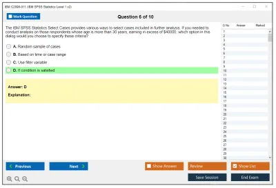 IBM C2090-011 IBM SPSS Statistics Level 1 v2 Practice test exam simulator test engine exam Prep practice test questions answers Image 6