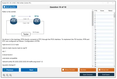 Huawei H31-161 HCIE - R&amp;S written (Carrier IP) Practice test exam simulator test engine exam Prep practice test questions answers Image 10