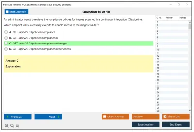 Palo Alto Networks PCCSE Prisma Certified Cloud Security Engineer Practice test exam simulator test engine exam Prep practice test questions answers Image 10
