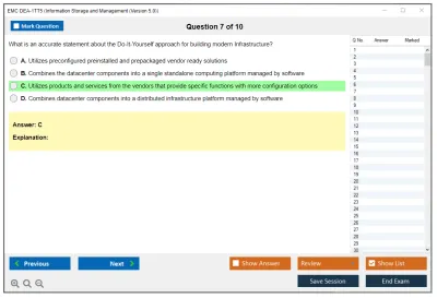 EMC DEA-1TT5 Associate - Information Storage and Management (Version 5.0) Practice test exam simulator test engine exam Prep practice test questions answers Image 7