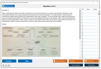VMware 5V0-41.20 VMware SD-WAN Troubleshoot Practice test exam simulator test engine exam Prep practice test questions answers Image 4