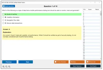 BCS ASTQB ASTQB Certified Mobile Tester Practice test exam simulator test engine exam Prep practice test questions answers Image 1