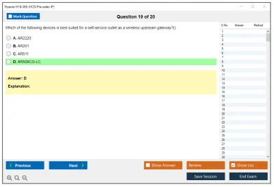 Huawei H19-366 HCS-Pre-sales IP Practice test exam simulator test engine exam Prep practice test questions answers Image 19