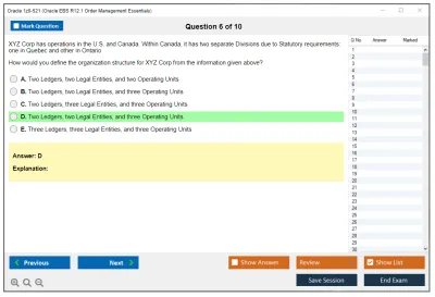 Oracle 1z0-521 Oracle EBS R12.1 Order Management Essentials Practice test exam simulator test engine exam Prep practice test questions answers Image 6