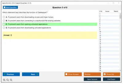 Apple 9L0-422 OS X Support Essentials 10.10 Practice test exam simulator test engine exam Prep practice test questions answers Image 5
