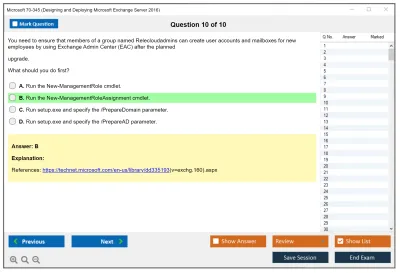 Microsoft 70-345 Designing and Deploying Microsoft Exchange Server 2016 Practice test exam simulator test engine exam Prep practice test questions answers Image 10