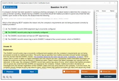 CompTIA CS0-002 CompTIA CySA+ Certification Exam (CS0-002) Practice test exam simulator test engine exam Prep practice test questions answers Image 14