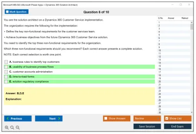 Microsoft MB-600 Microsoft Power Apps + Dynamics 365 Solution Architect Practice test exam simulator test engine exam Prep practice test questions answers Image 6
