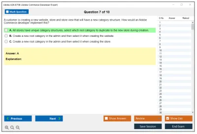 Adobe AD0-E709 Adobe Commerce Developer Expert Practice test exam simulator test engine exam Prep practice test questions answers Image 7