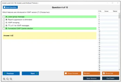 Alcatel-Lucent 4A0-108 Nokia Multicast Protocols Practice test exam simulator test engine exam Prep practice test questions answers Image 4
