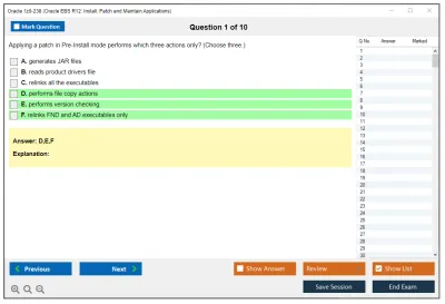 Oracle 1z0-238 Oracle EBS R12: Install, Patch and Maintain Applications Practice test exam simulator test engine exam Prep practice test questions answers Image 1