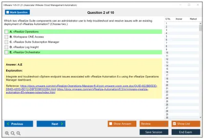 VMware 1V0-31.21 Associate VMware Cloud Management and Automation Practice test exam simulator test engine exam Prep practice test questions answers Image 2