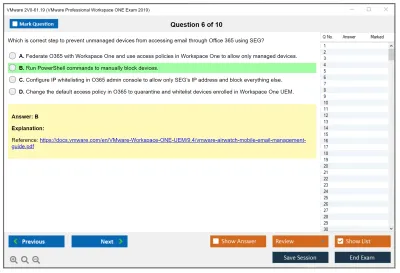 VMware 2V0-61.19 VMware Professional Workspace ONE Exam 2019 Practice test exam simulator test engine exam Prep practice test questions answers Image 6