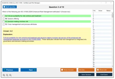 GAQM ISO-31000-CLA ISO 31000 - Certified Lead Risk Manager Practice test exam simulator test engine exam Prep practice test questions answers Image 3