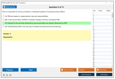PEOPLECERT 58 ITIL 2011 Foundation Practice test exam simulator test engine exam Prep practice test questions answers Image 5