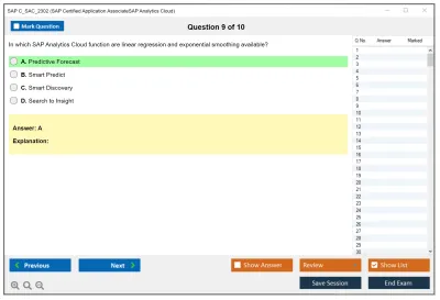 SAP C_SAC_2302 SAP Certified Application AssociateSAP Analytics Cloud Practice test exam simulator test engine exam Prep practice test questions answers Image 9
