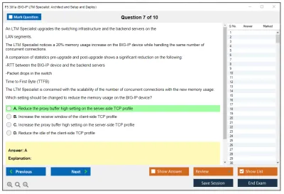 F5 301a BIG-IP LTM Specialist: Architect Set-Up & Deploy Practice test exam simulator test engine exam Prep practice test questions answers Image 7