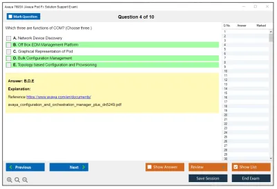 Avaya 7693X Avaya Pod Fx Solution Support Exam Practice test exam simulator test engine exam Prep practice test questions answers Image 4