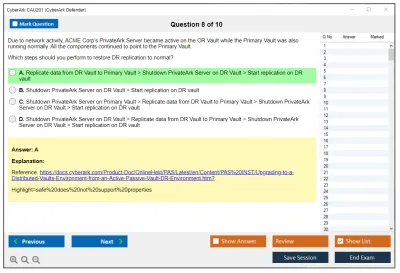 CyberArk CAU201 CyberArk Defender Practice test exam simulator test engine exam Prep practice test questions answers Image 8