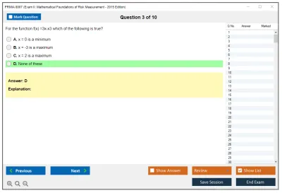 PRMIA 8007 Exam II: Mathematical Foundations of Risk Measurement - 2015 Edition Practice test exam simulator test engine exam Prep practice test questions answers Image 3