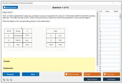 Cima BA3 Fundamentals of Financial Accounting Practice test exam simulator test engine exam Prep practice test questions answers Image 1