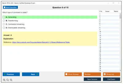 Splunk SPLK-2001 Splunk Certified Developer Exam Practice test exam simulator test engine exam Prep practice test questions answers Image 9