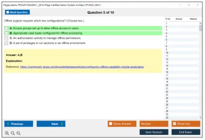 Pegasystems PEGAPCSSA80V1_2019 Pega Certified Senior System Architect (PCSSA) 80V1 Practice test exam simulator test engine exam Prep practice test questions answers Image 5