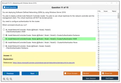 Microsoft 70-741 Networking with Windows Server 2016 Practice test exam simulator test engine exam Prep practice test questions answers Image 11