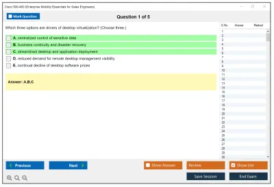 Cisco 500-460 Enterprise Mobility Essentials for Sales Engineers Practice test exam simulator test engine exam Prep practice test questions answers Image 1