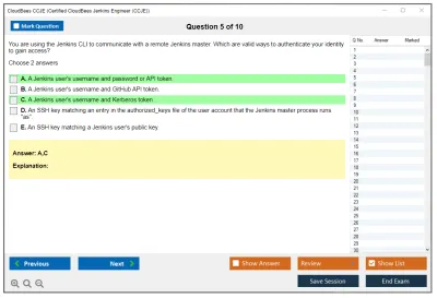 CloudBees CCJE Certified CloudBees Jenkins Engineer (CCJE) Practice test exam simulator test engine exam Prep practice test questions answers Image 5