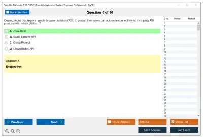 Palo Alto Networks PSE-SASE Palo Alto Networks System Engineer Professional - SASE Exam Practice test exam simulator test engine exam Prep practice test questions answers Image 6