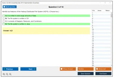 Oracle 1z0-449 Oracle Big Data 2016 Implementation Essentials Practice test exam simulator test engine exam Prep practice test questions answers Image 3