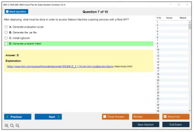 IBM C1000-066 IBM Cloud Pak for Data Solution Architect V2.5 Practice test exam simulator test engine exam Prep practice test questions answers Image 7