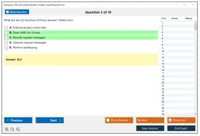 Symantec 250-430 Administration of Blue Coat ProxySG 6.6 Practice test exam simulator test engine exam Prep practice test questions answers Image 3