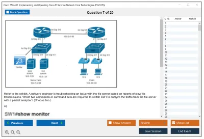 Cisco 350-401 Implementing Cisco Enterprise Network Core Technologies (350-401 ENCOR) Practice test exam simulator test engine exam Prep practice test questions answers Image 7