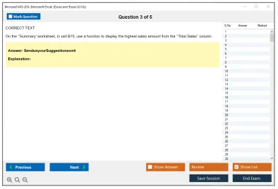 Microsoft MO-200 Microsoft Excel (Excel and Excel 2019) Practice test exam simulator test engine exam Prep practice test questions answers Image 3