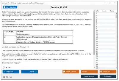 Microsoft 70-413 Designing and Implementing a Server Infrastructure Practice test exam simulator test engine exam Prep practice test questions answers Image 10
