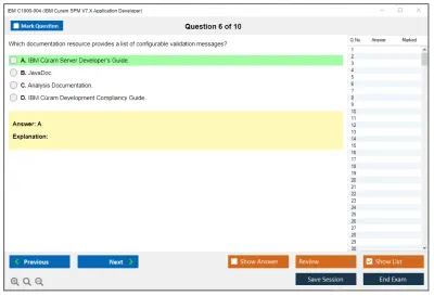IBM C1000-004 IBM Cúram SPM V7.X Application Developer Practice test exam simulator test engine exam Prep practice test questions answers Image 6